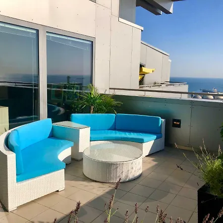 Apartmán Sea Towers Penthouse 23-24 Two-Floors Sea View Panoramic Terrace 110M2 !!! Jacuzzi Gdyně Exteriér fotografie